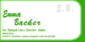 emma backer business card